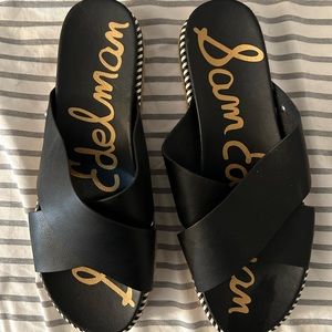 Sam Edelman black flats slides sandals size 8.5